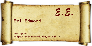 Erl Edmond névjegykártya